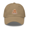 Dad hat: Golden poodle eating dim sum
