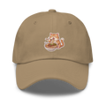 Dad hat: Orange cat eating noodles