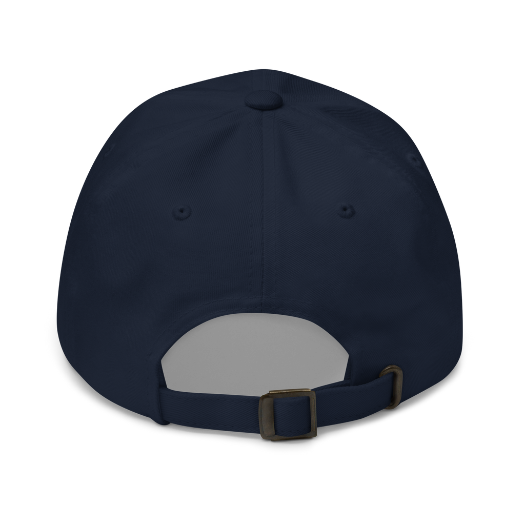 Dad hat: Orange cat eating noodles